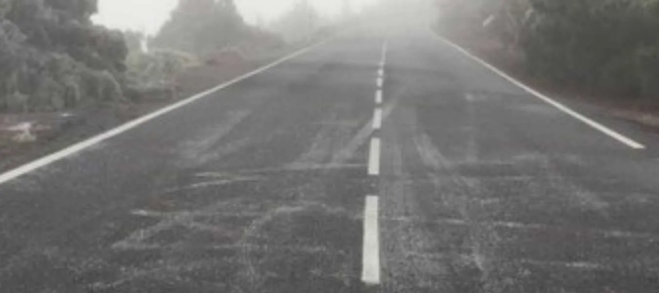 ruta con hielo