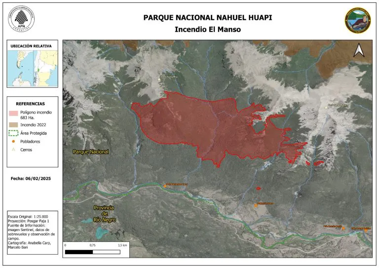 incendio el manso mapa