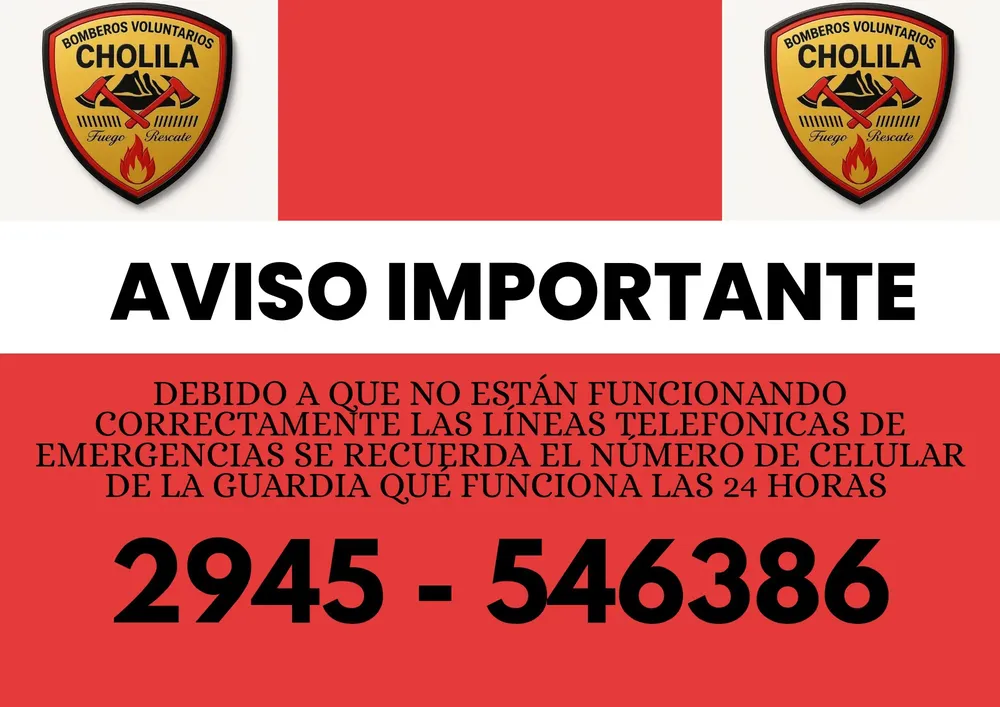 numero bomberos cholila