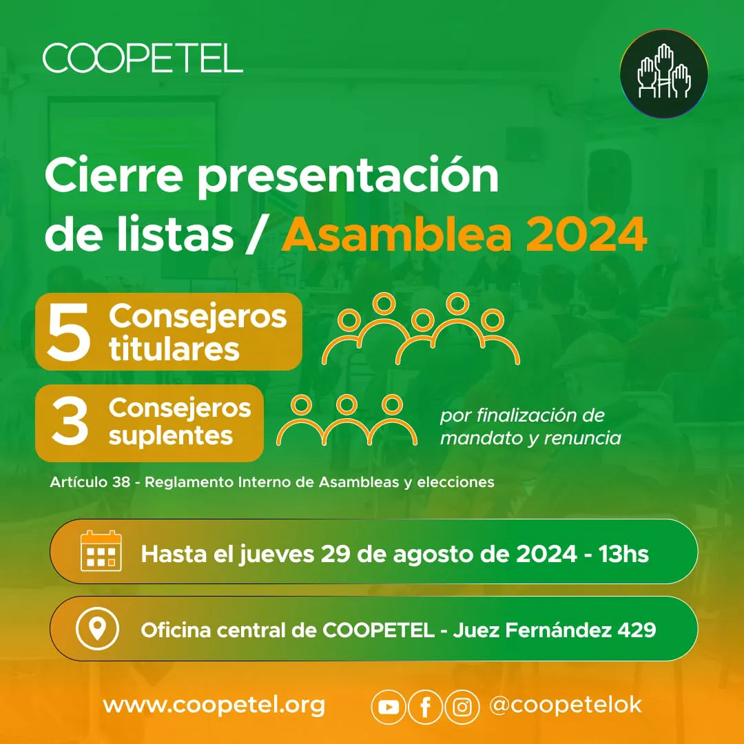 cierre de listas coopetel