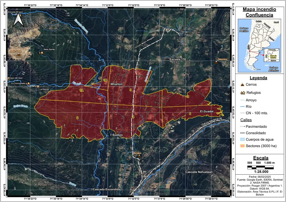mapa incendio 6 feb